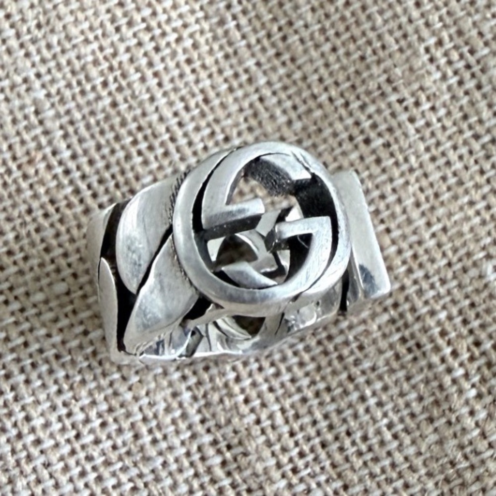 Gucci Interlocking‎ G Sterling Silver 925 Ear Cuff Gourmette Chain 662111